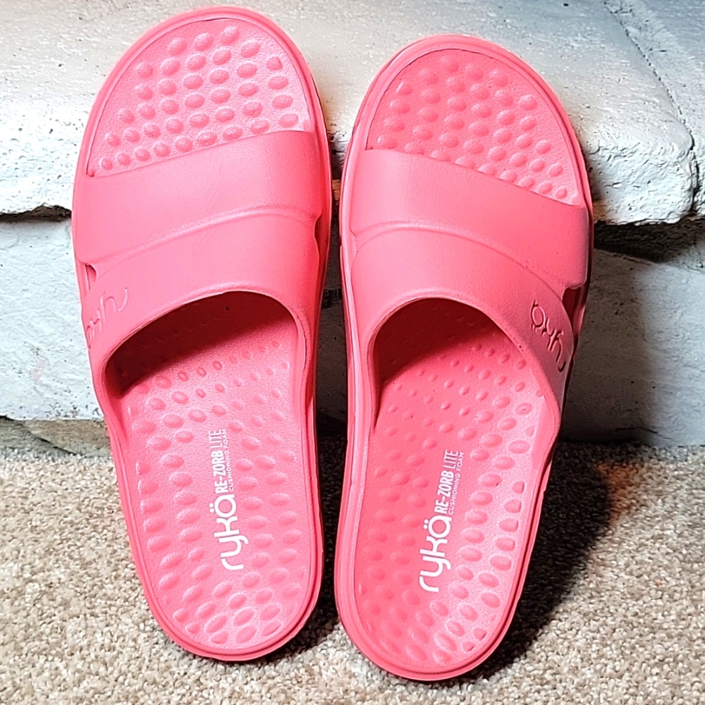 Ryka Restore ReZorb Lite Slide Sandals Women's 8M Pink New No Box